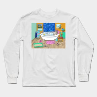 Funny cat in bath Cat 665 Long Sleeve T-Shirt